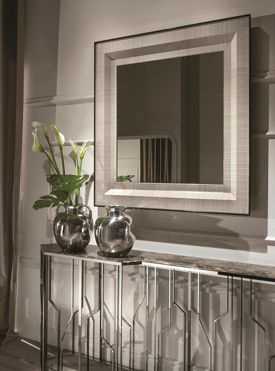 Square leather mirror | Adone by Longhi