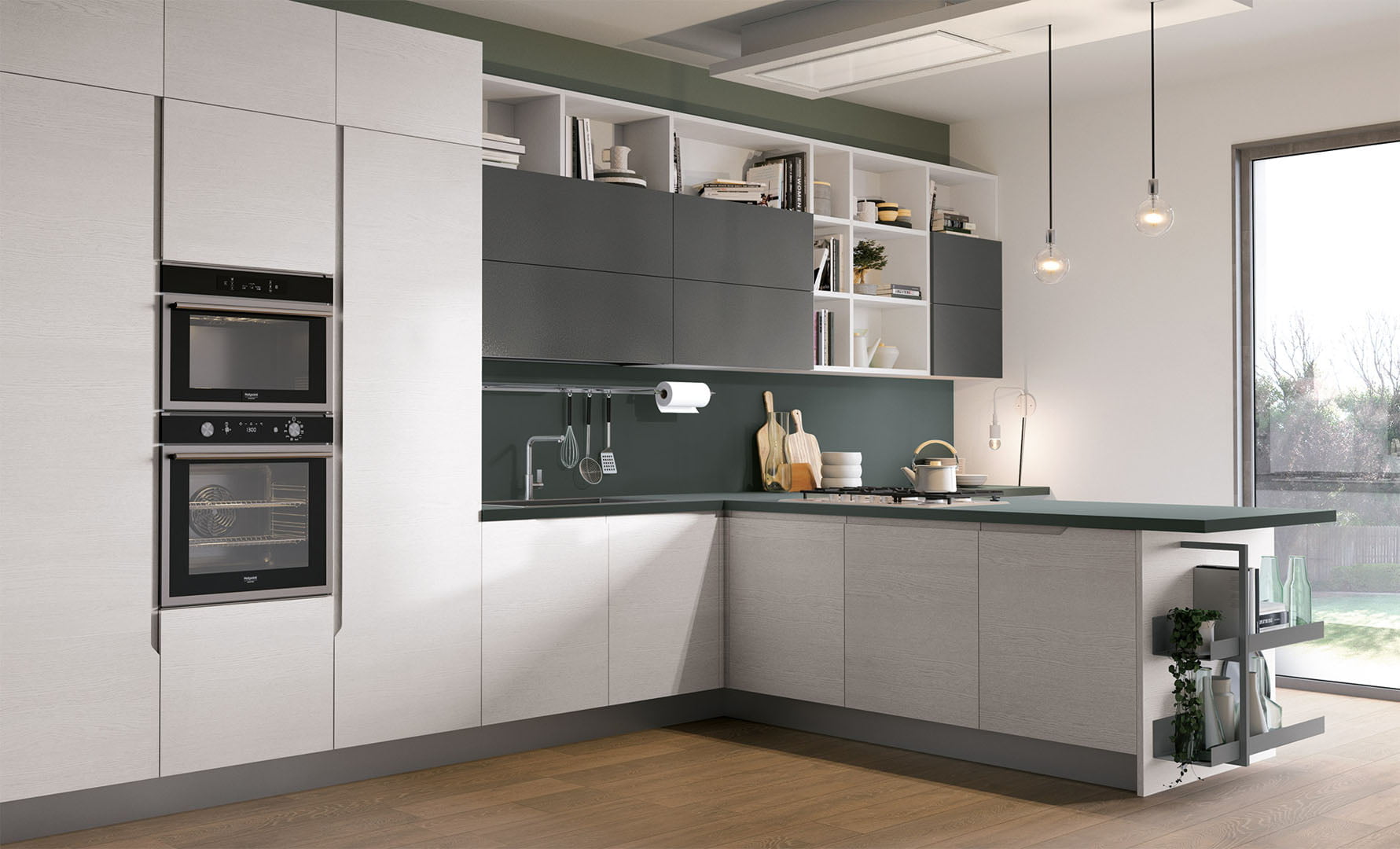 Kitchen with integrated handles Lube Cucine Luna