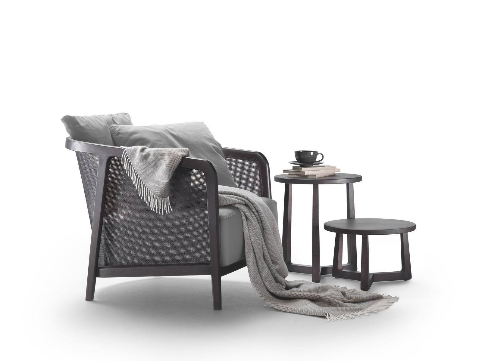 Fabric armchair with removable cover with armrests | Tosca by Flexform