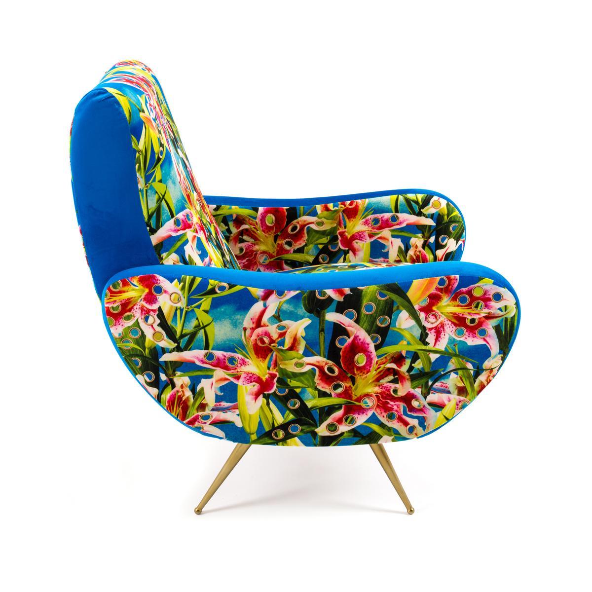 Fabric armchair with armrests | Flowers With Holes by Seletti