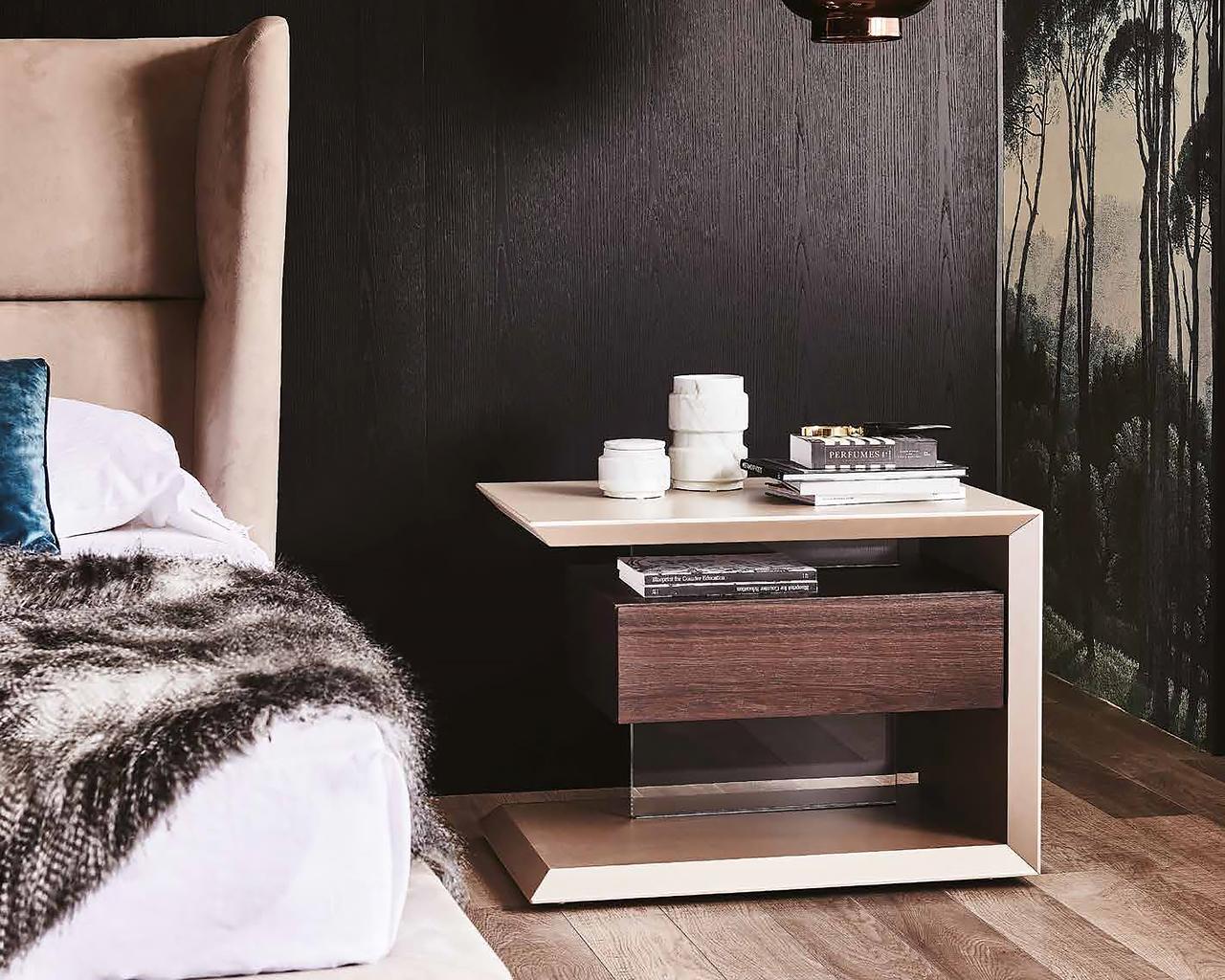Rectangular veneer bedside table with drawers | Biagio by Cattelan Italia