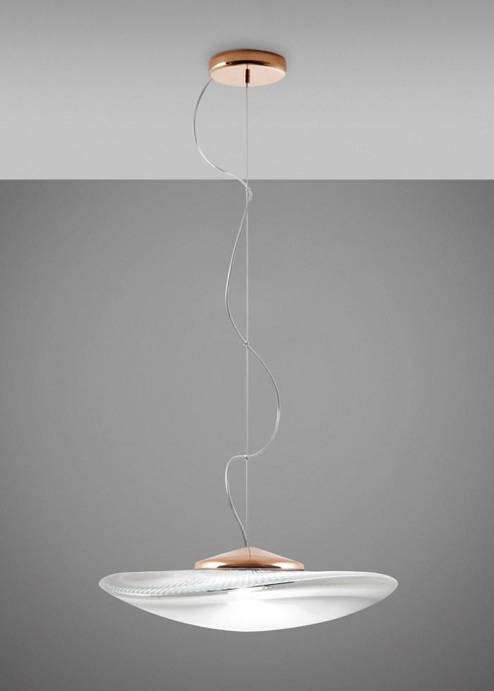 LED blown glass pendant lamp | Loop by Fabbian