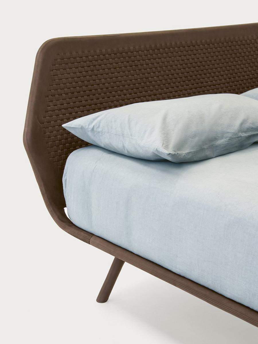 Solid wood double bed | Trama Intreccio by Pianca