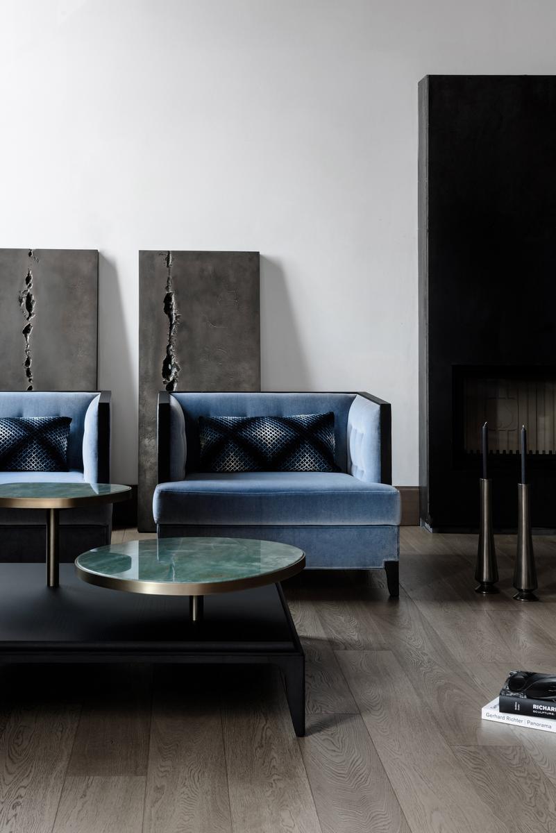 Tufted fabric armchair with armrests | Attesa by Ezio Bellotti