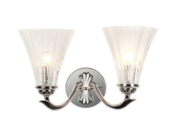 Polished nickel and glass wall light | Prisca 160/a2 by Possoni Illuminazione