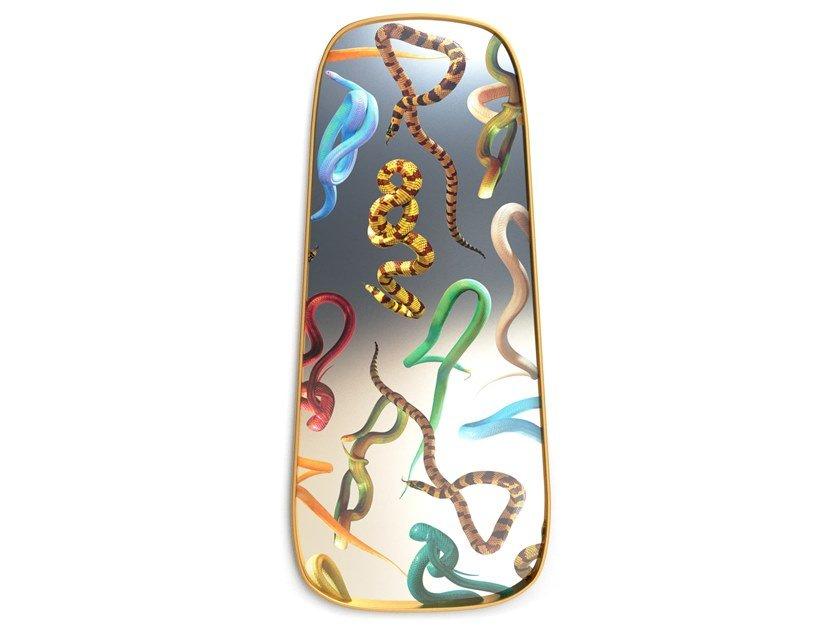 Framed wall-mounted mirror | Snakes by Seletti