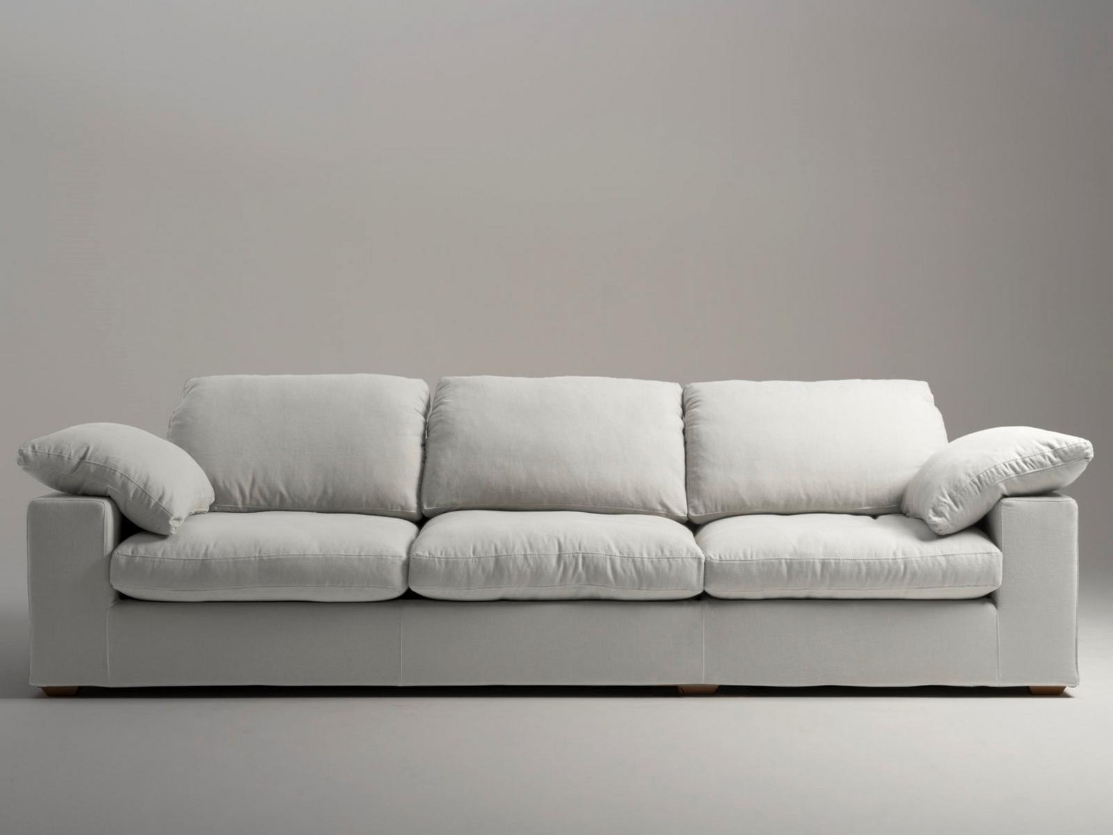 Sectional 4 seater linen sofa | Italo by Mantellassi 1926
