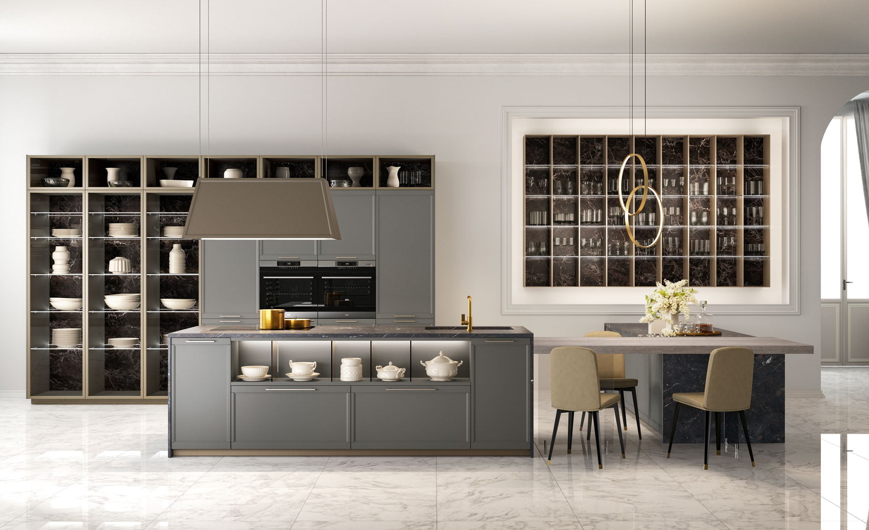Lacquered kitchen with handles Lube Cucine Flavour