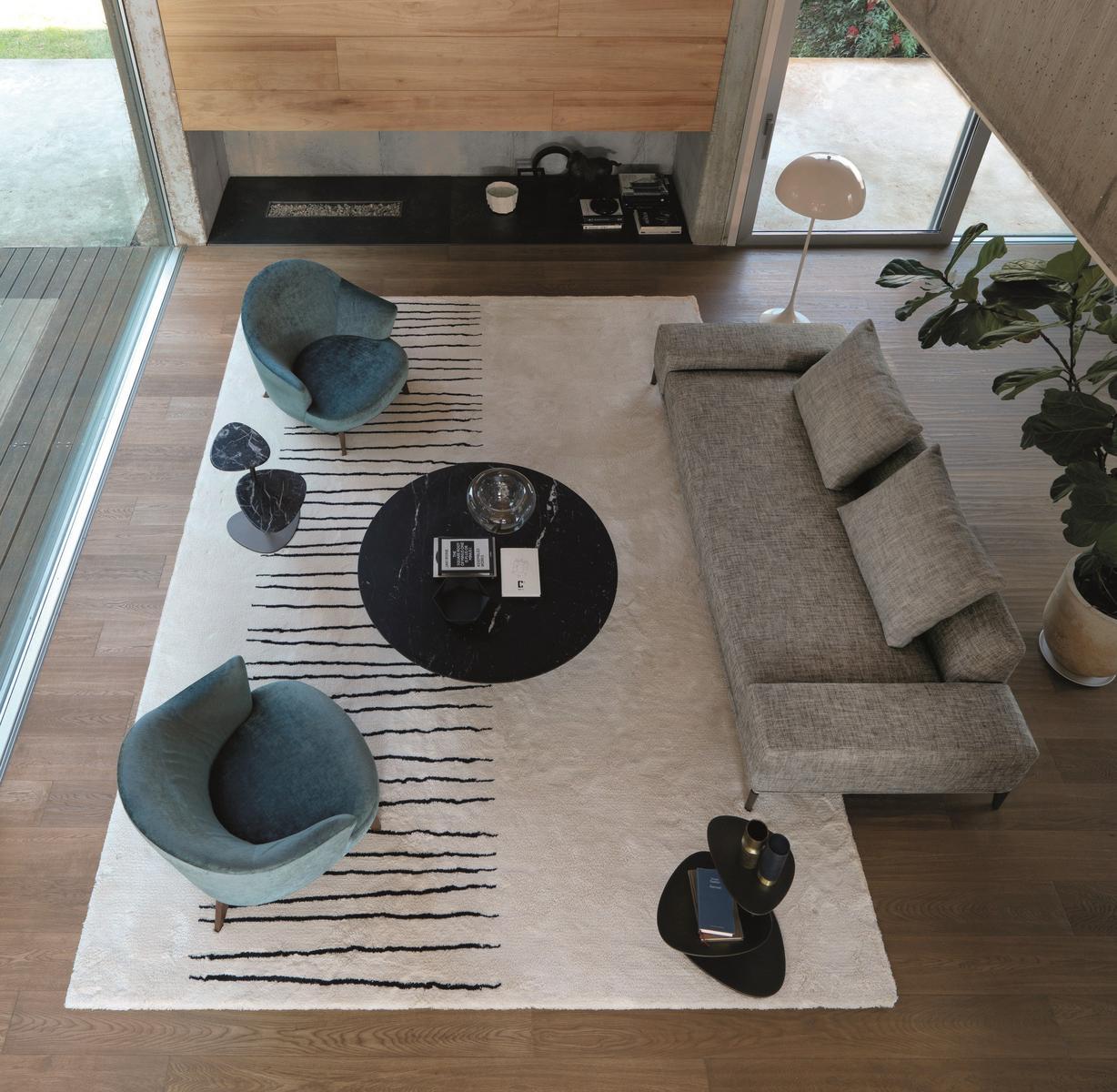 Fabric armchair with removable cover with footstool | Alasia by Desiree