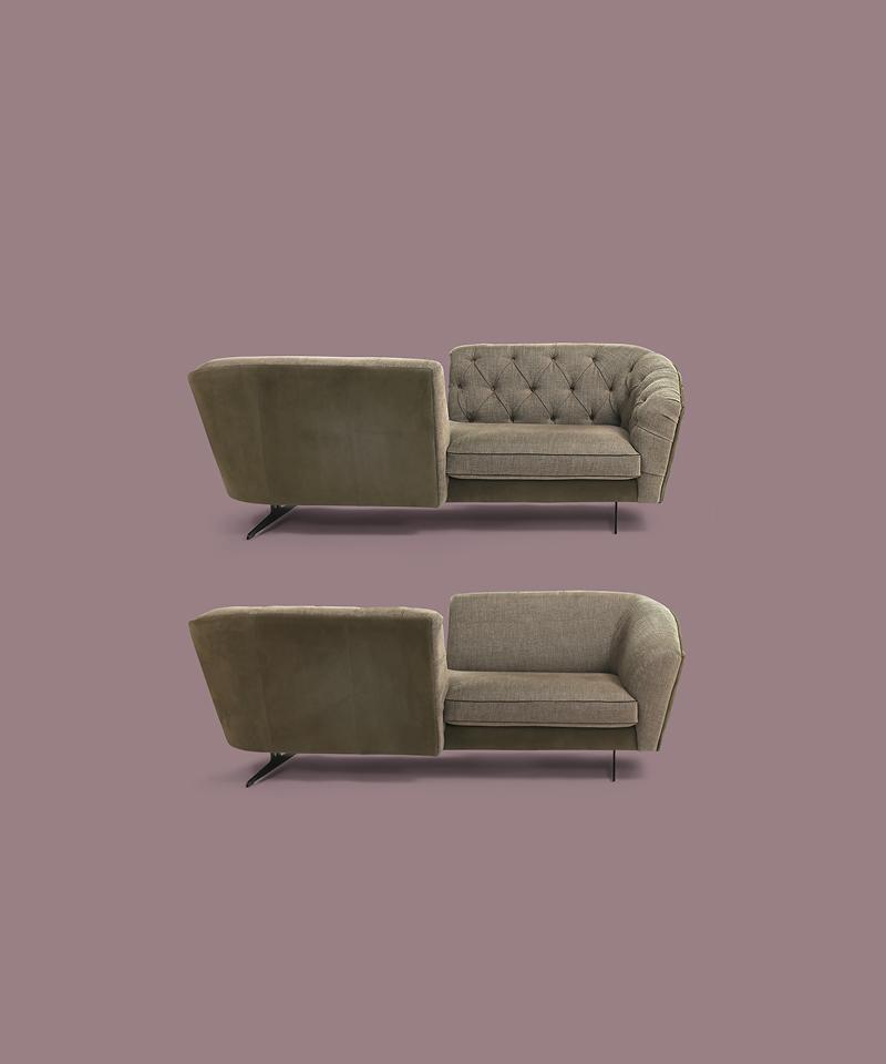 Tufted sectional fabric sofa | New Kap Vis À Vis by Borzalino