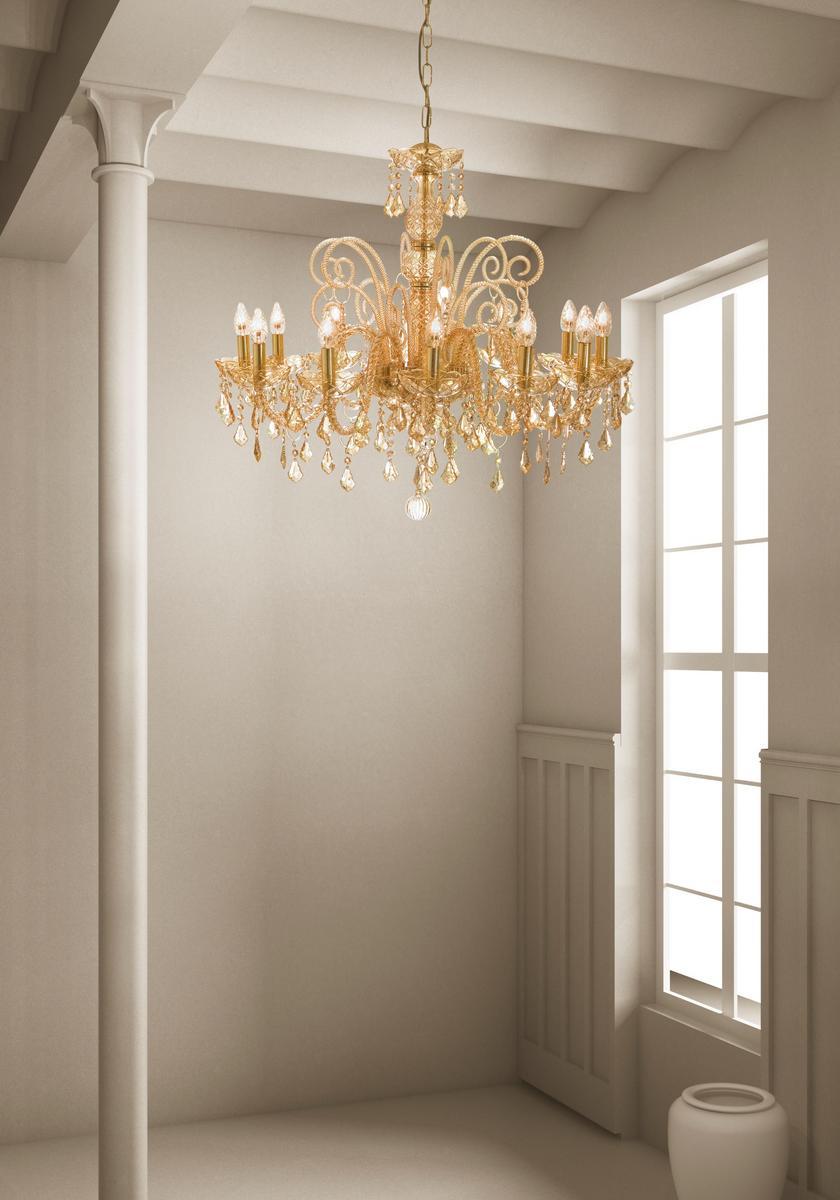Glass chandelier with crystals | Dandolo by Sylcom