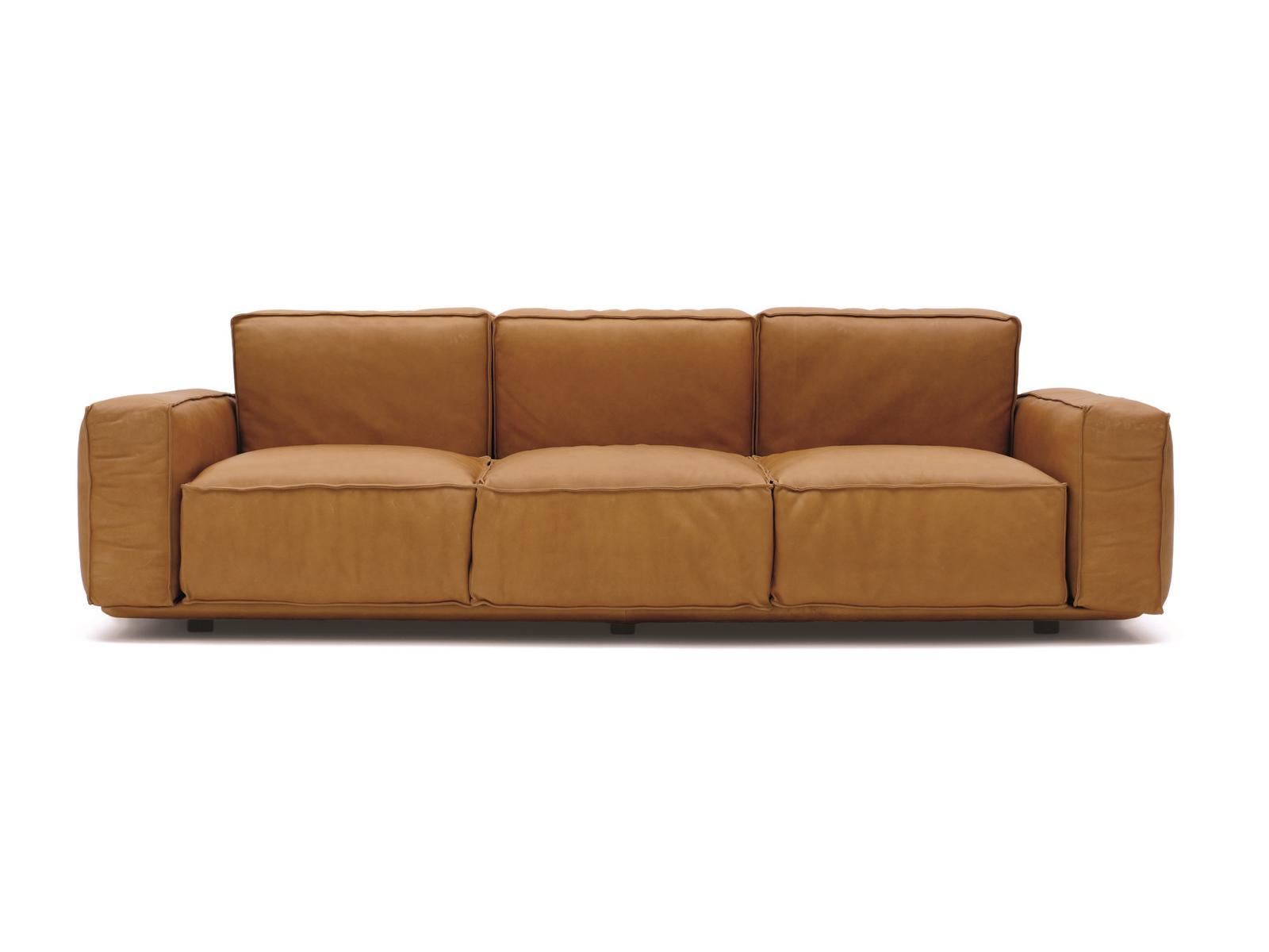 Upholstered 3 seater leather sofa | Marechiaro by Arflex