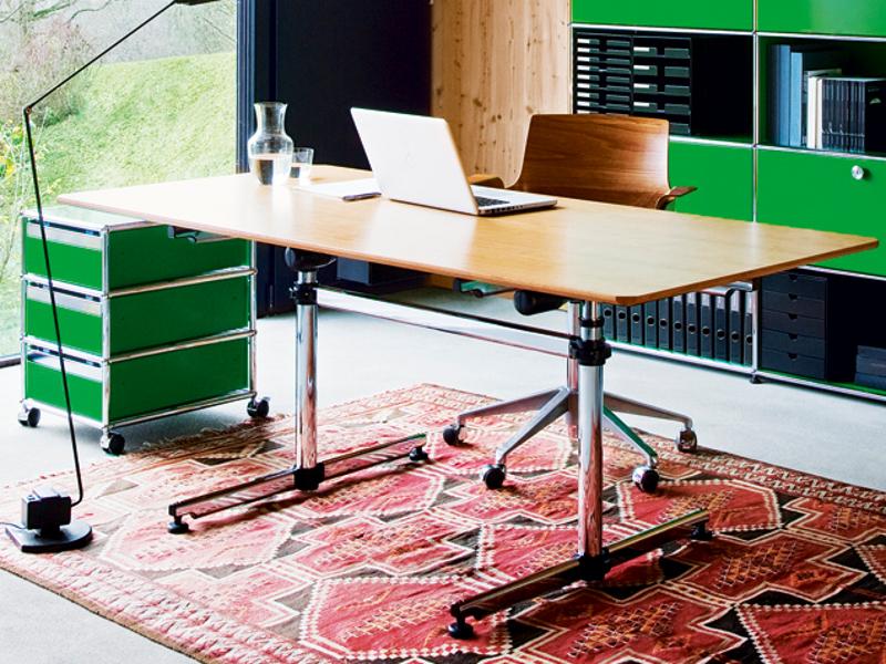 Wood veneer writing desk | Kitos Home Office Table by USM