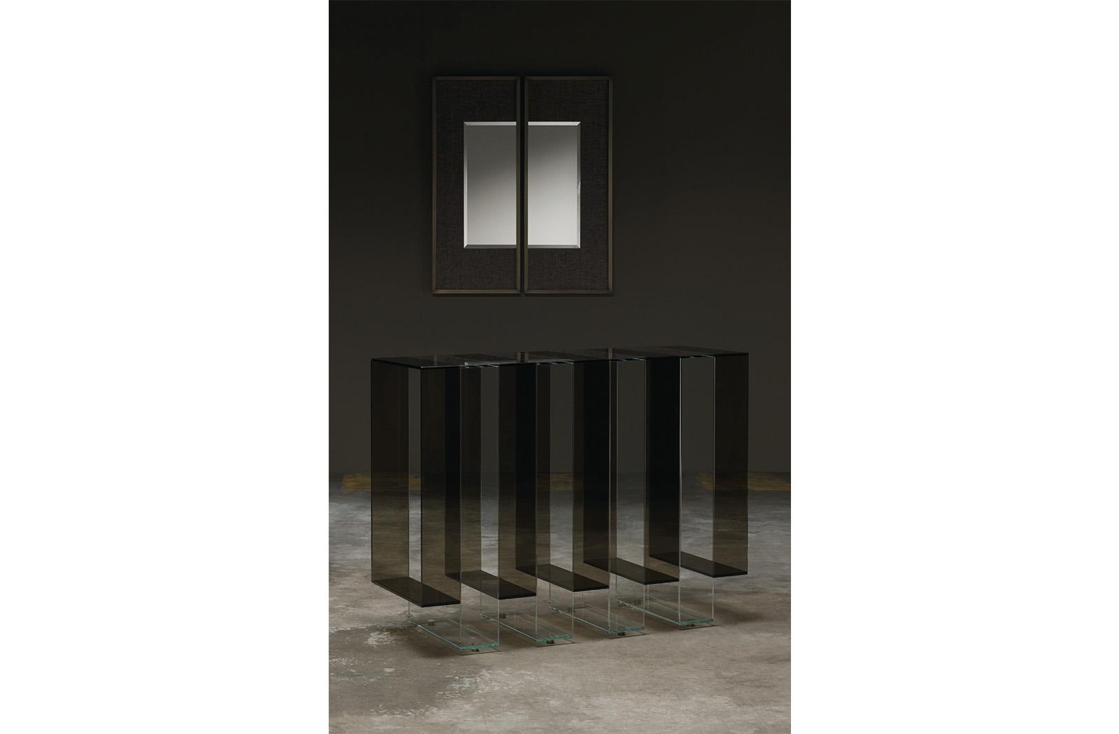 Framed wall-mounted brass mirror | Connery by Gianfranco Ferre Home