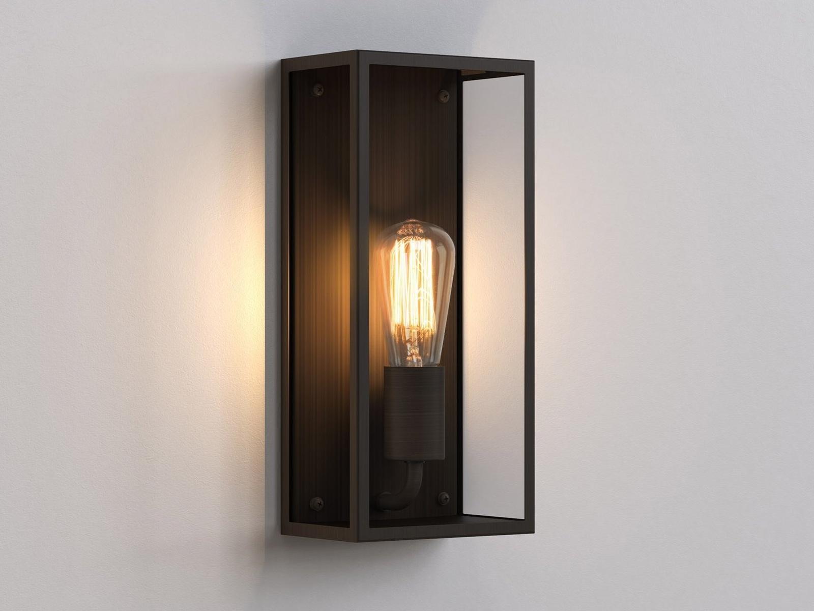 Glass and steel outdoor wall lamp with dimmer | Messina by Astro lighting