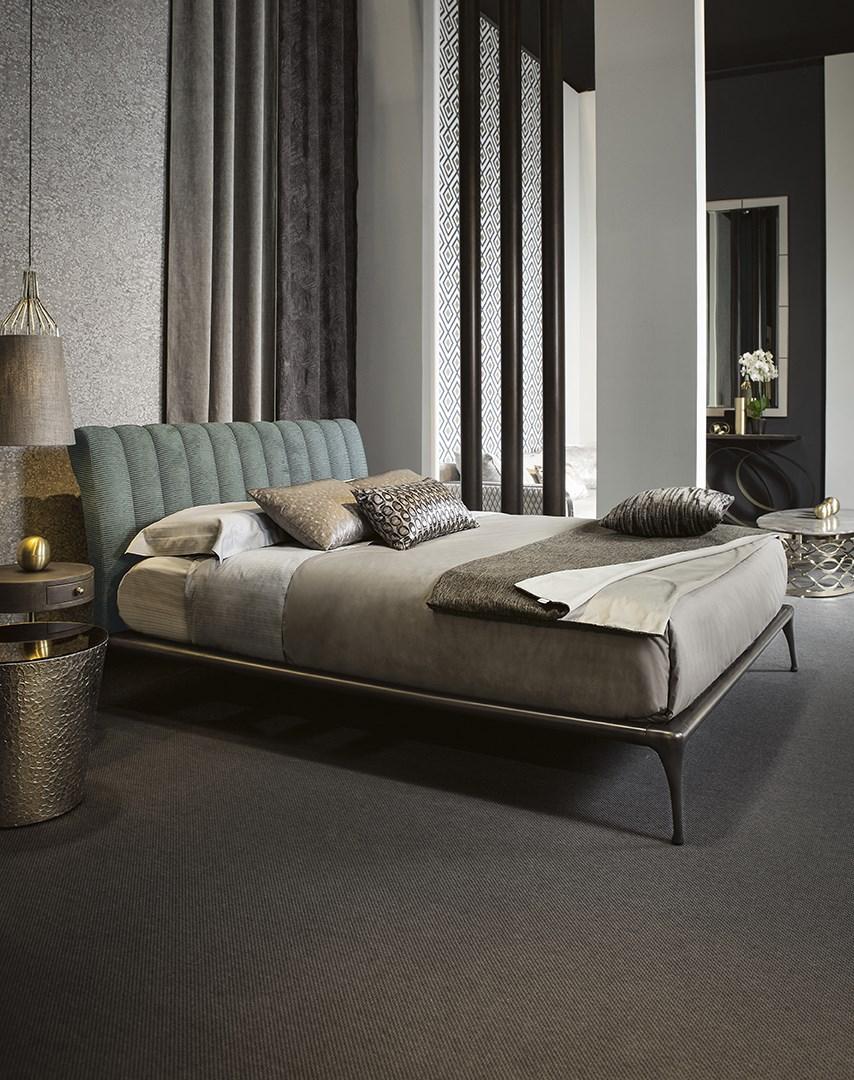 Double bed with upholstered headboard | Iseo by Cantori