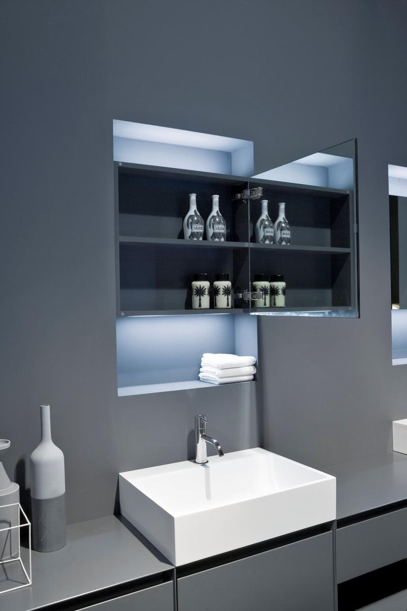 Suspended bathroom wall cabinet with mirror | Mantra by Antonio Lupi