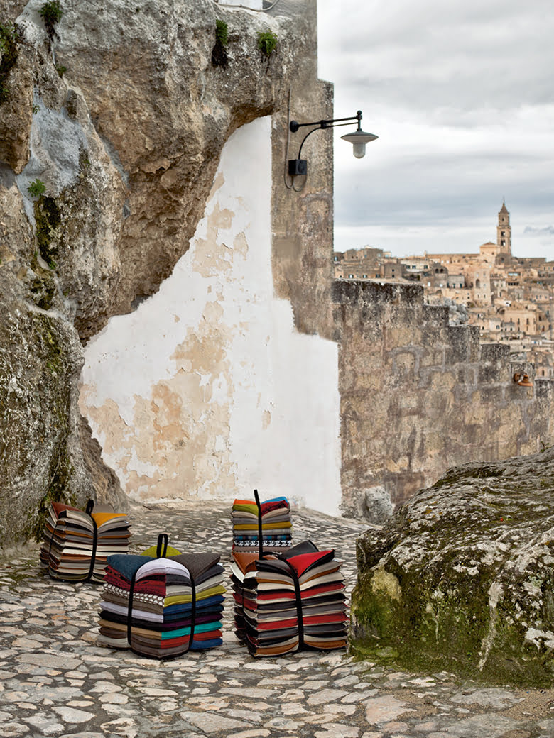 Calia Italia's eco-sustainable U'Strozz footstools offer unique craftsmanship and adaptability, merging comfort with ecological awareness through upcycled materials. | U’Strozz by Calia Italia