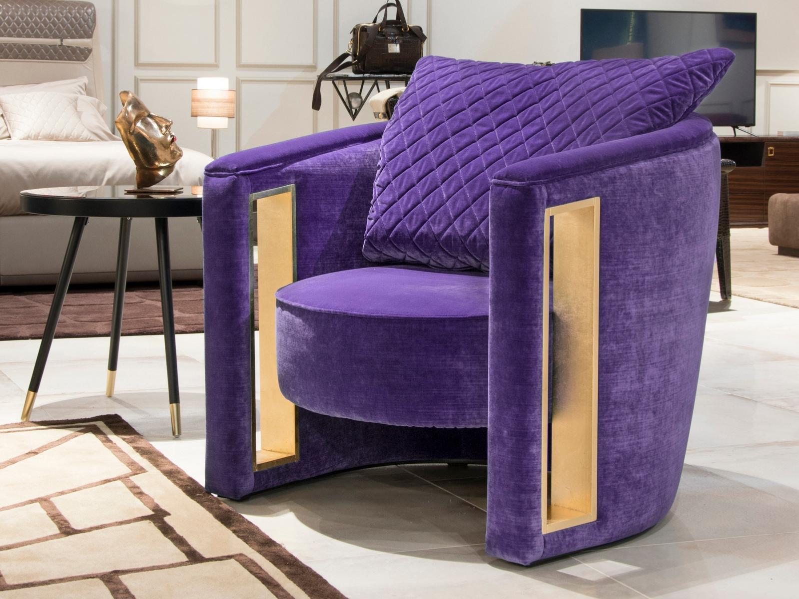 Upholstered velvet armchair with armrests | Rachele by Formitalia