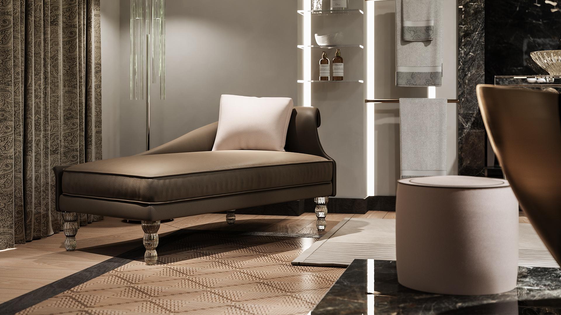 Upholstered leather day bed | Casanova by Reflex