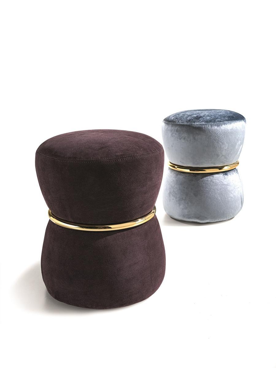 Round nabuk pouf | River by Longhi