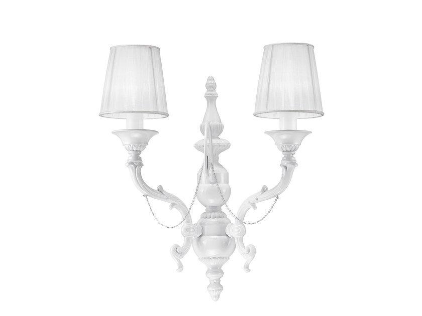 White lacquered wall light with shades | Ginevra 859/a2 by Possoni Illuminazione