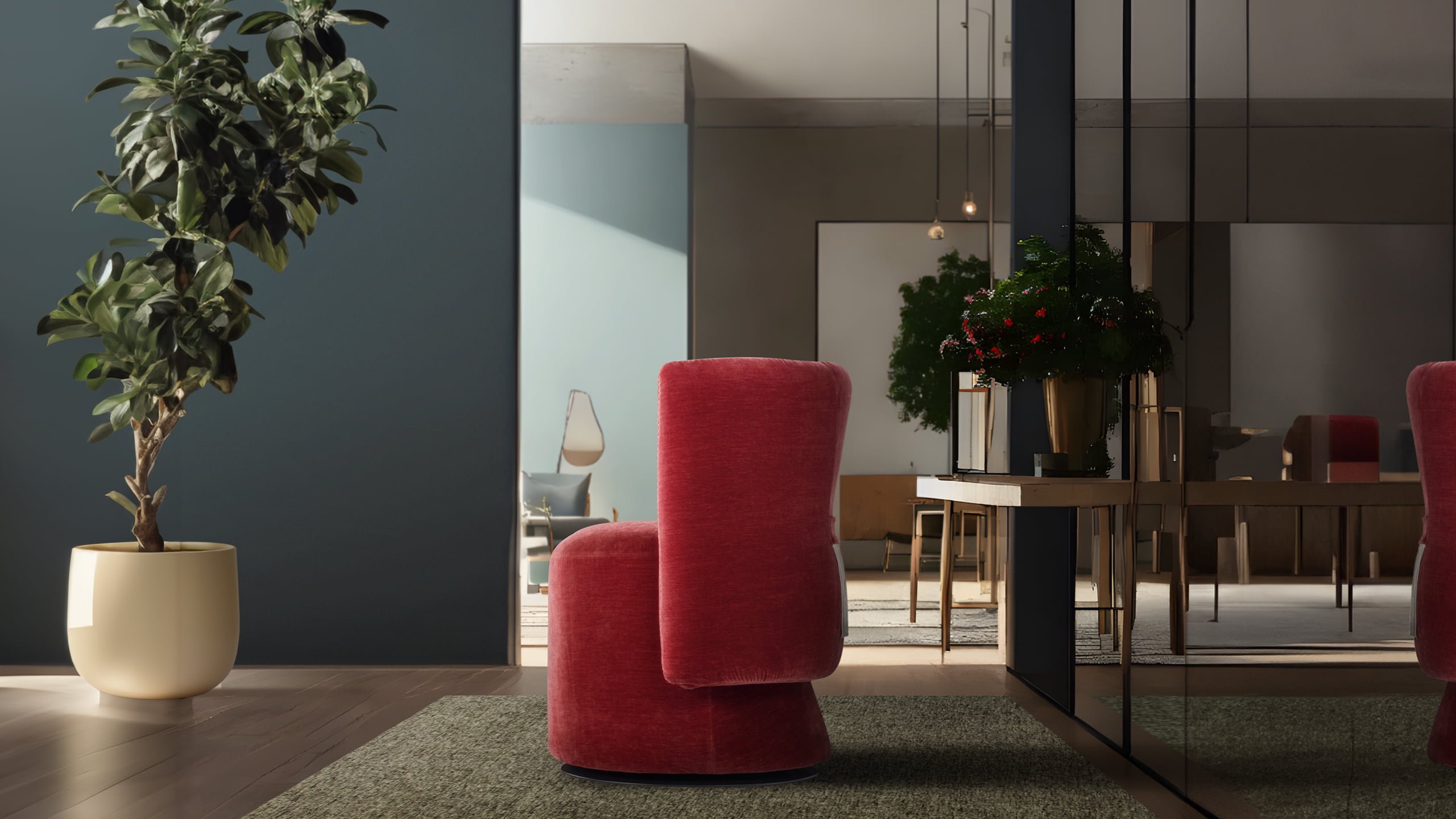 The 'Doña G' chair embodies Italian craftsmanship with a stylish design, offering both swivel and storage features, available in leather or fabric. | Dona g by Calia Italia