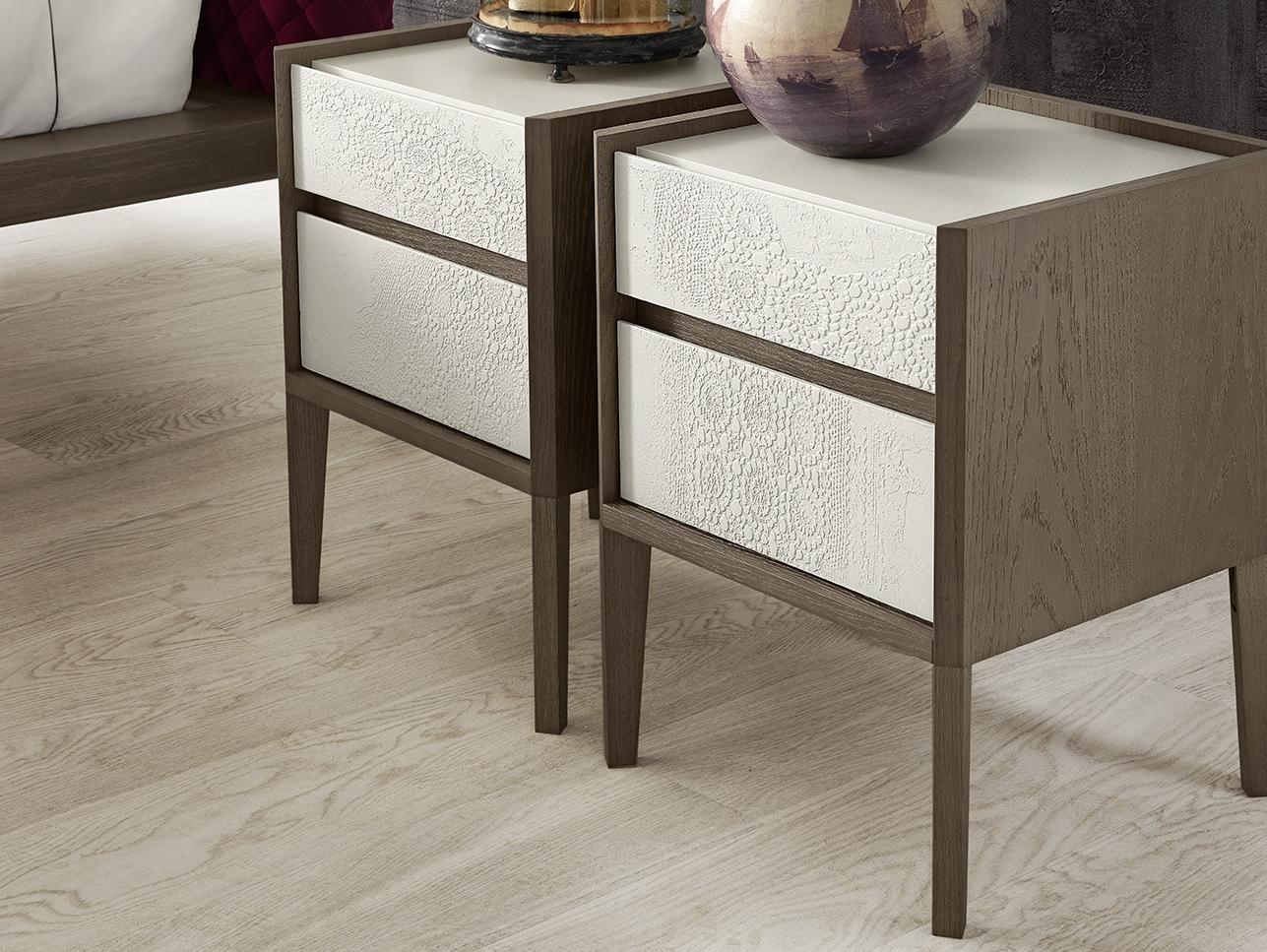 Wooden bedside table with drawers | Andrea by Olivieri
