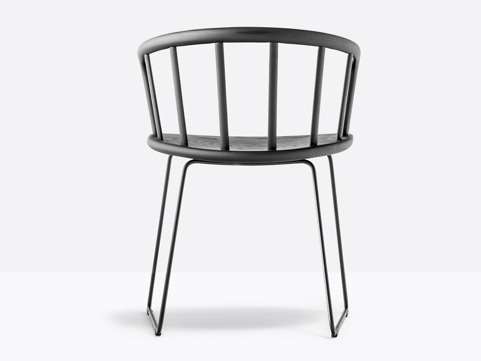 Sled base ash chair with armrests | Nym 2855 by Pedrali