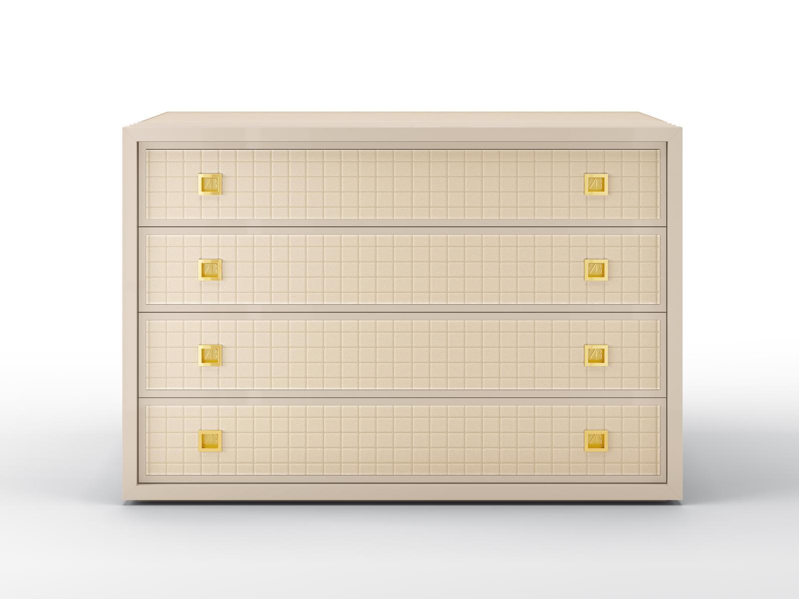 Solid wood chest of drawers with integrated handles | Glenn by Bruno Zampa