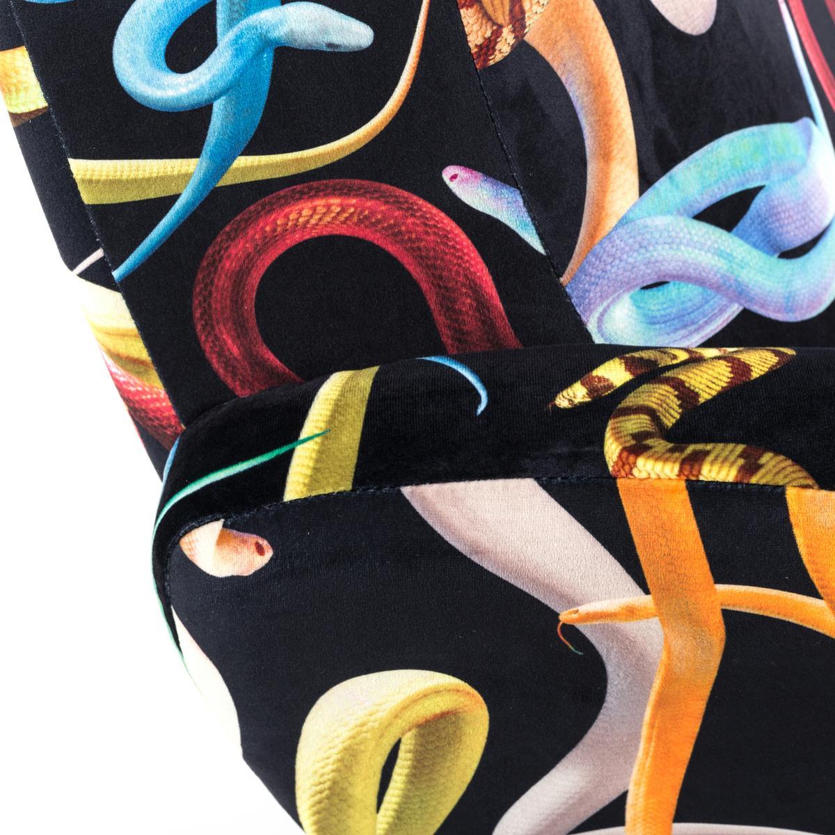 Fabric armchair with armrests | Snakes by Seletti