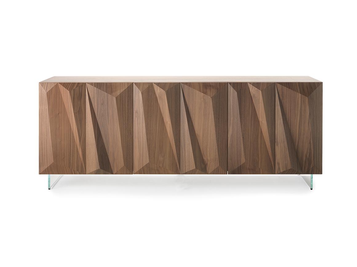 Wooden sideboard with integrated lighting | Quartz by Reflex