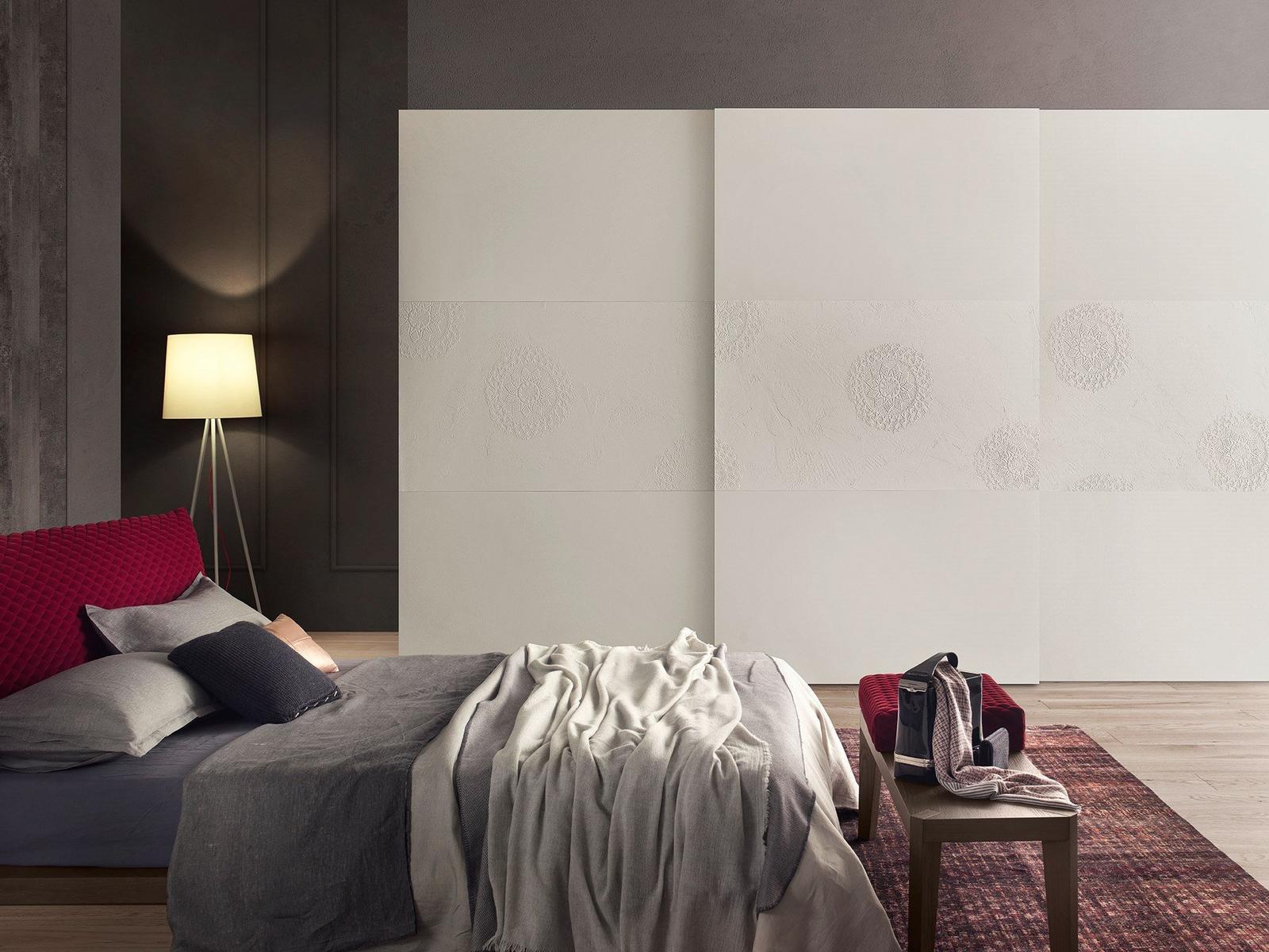 Double bed with upholstered headboard | Andrea by Olivieri