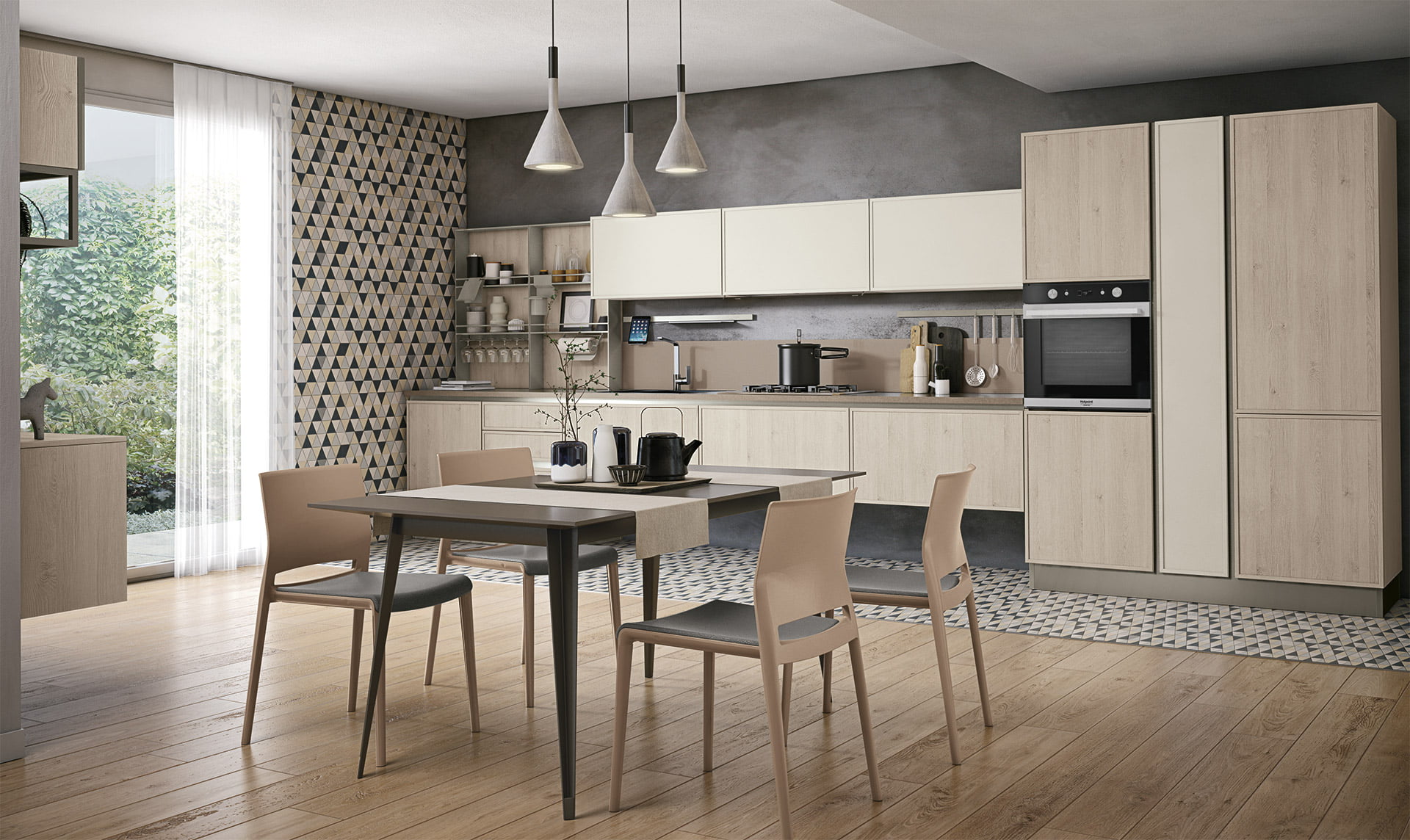 Melamine kitchen with handles Creo kitchens Rewind