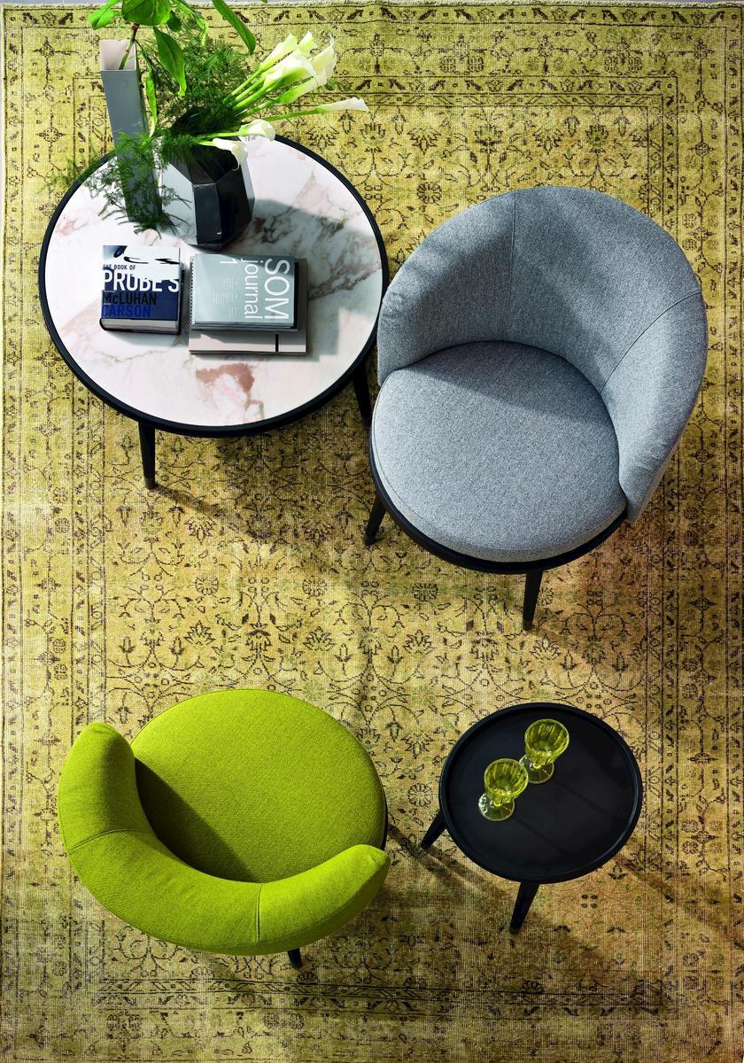 Upholstered fabric easy chair | Daphne by Porada