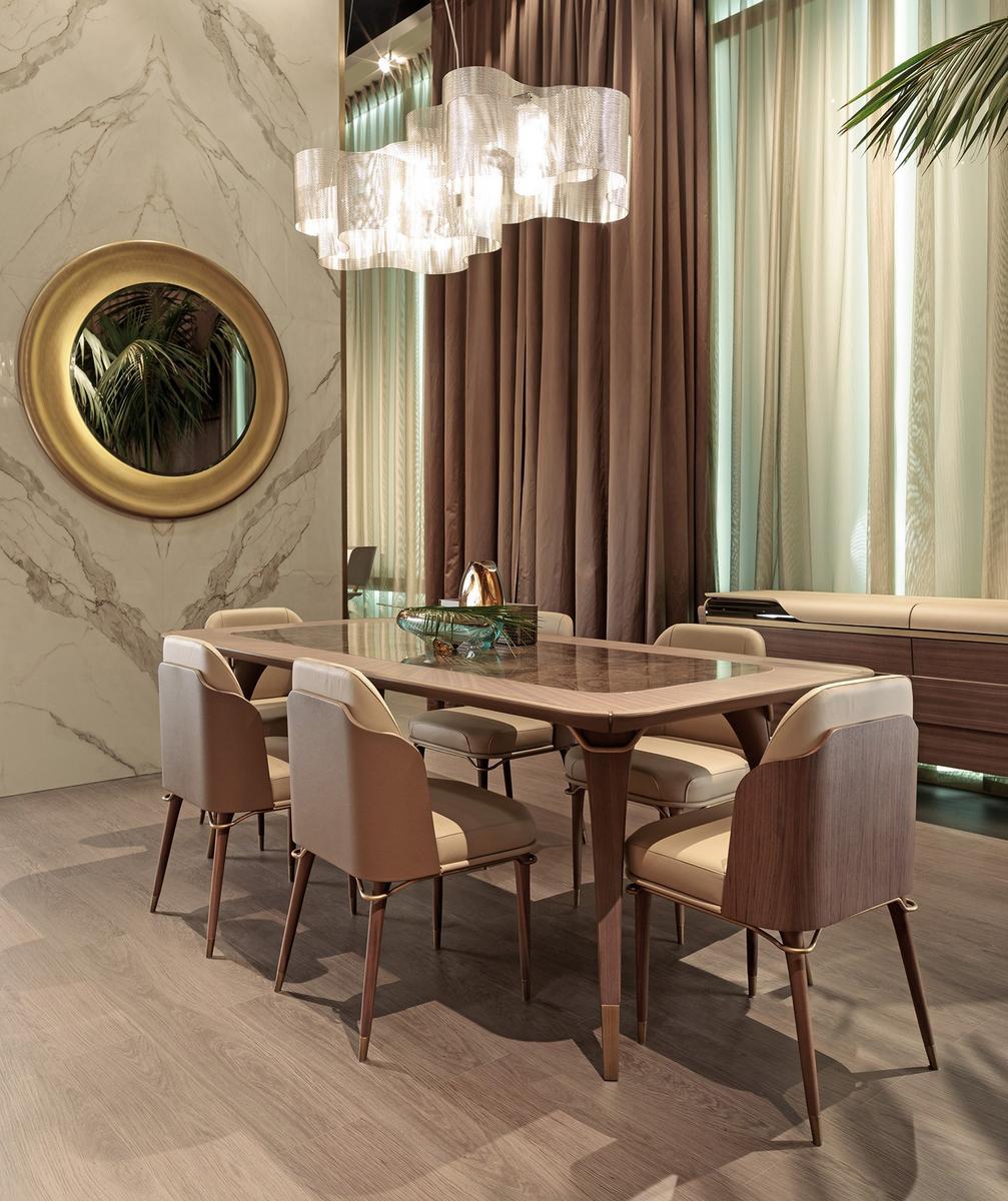 Upholstered leather chair | Melting Light by Turri