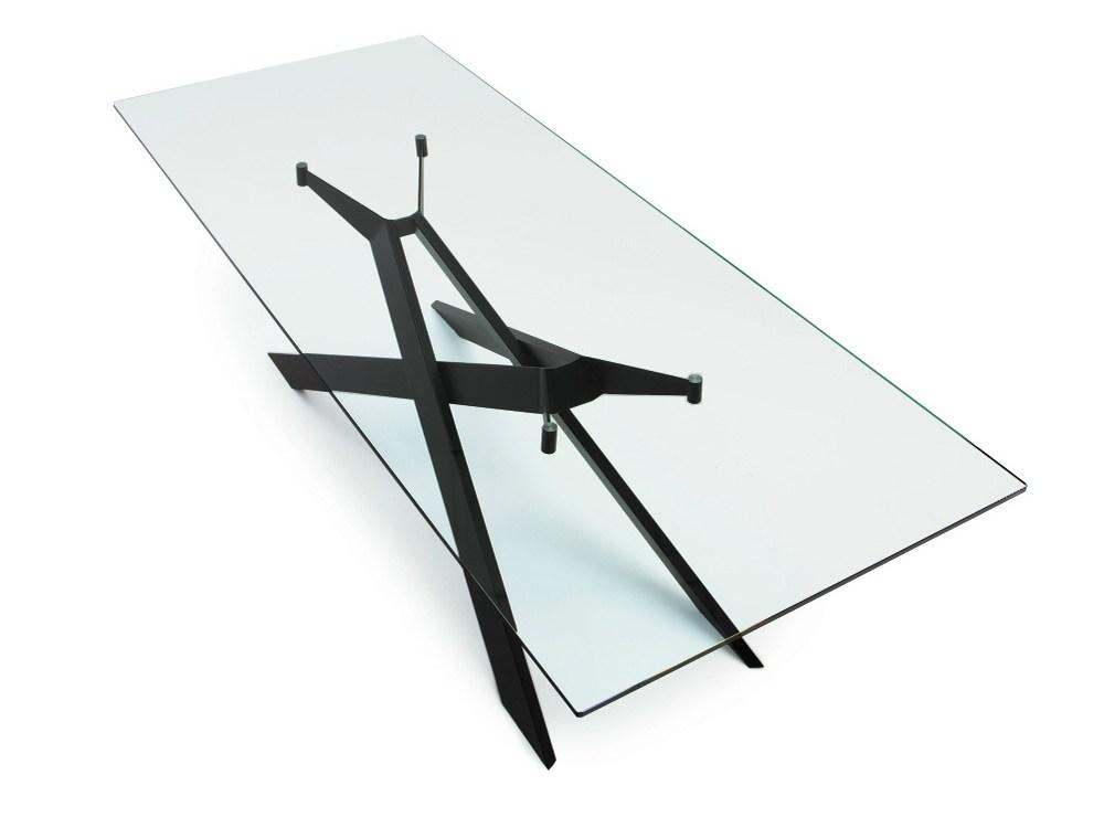 Rectangular glass table | Cross by Sovet