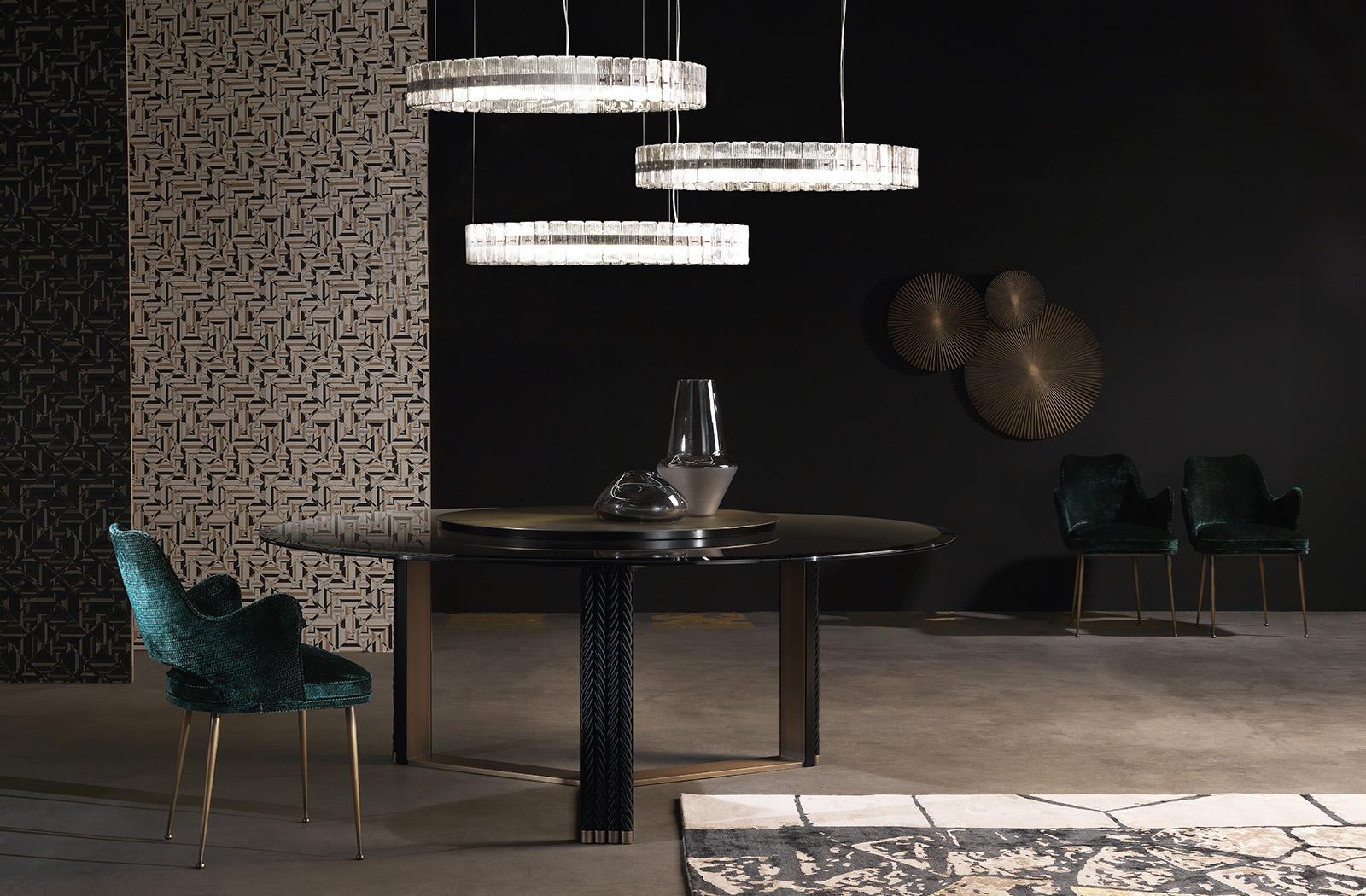 Glass and steel pendant lamp | Oban by Gianfranco Ferre Home