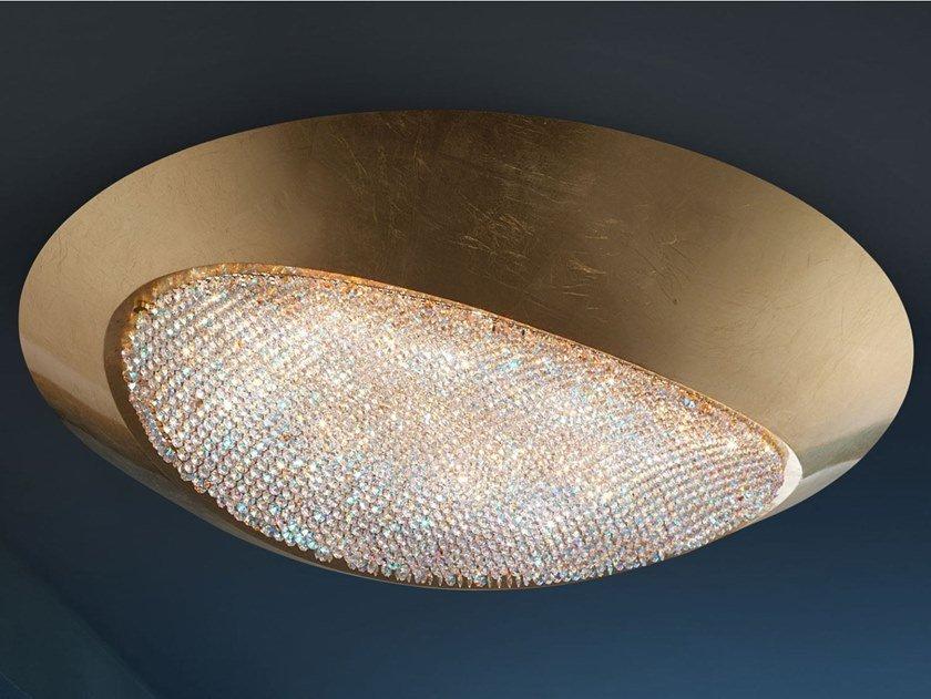 LED aluminium ceiling light with Swarovski® crystals | Blink Led Pl60 by Masiero