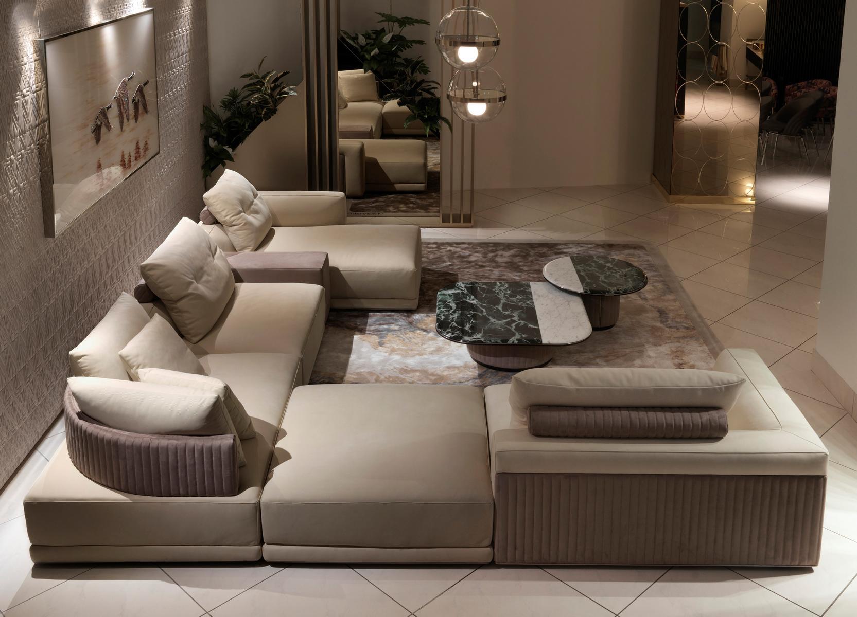 Sectional sofa with chaise longue | Miller by Visionnair