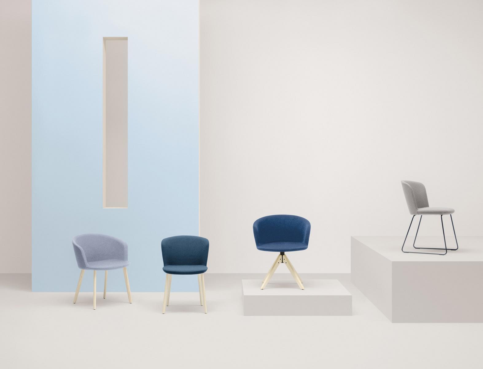 Upholstered trestle-based fabric chair | Nym Soft 2847 by Pedrali