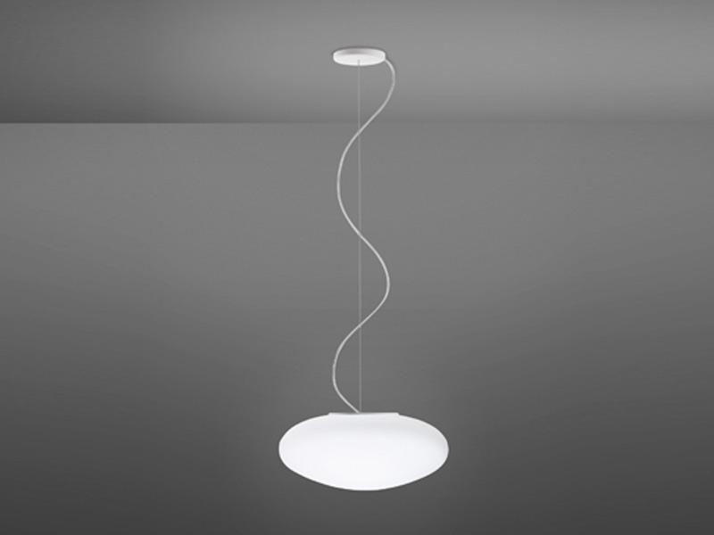 Glass pendant lamp | Lumi White by Fabbian