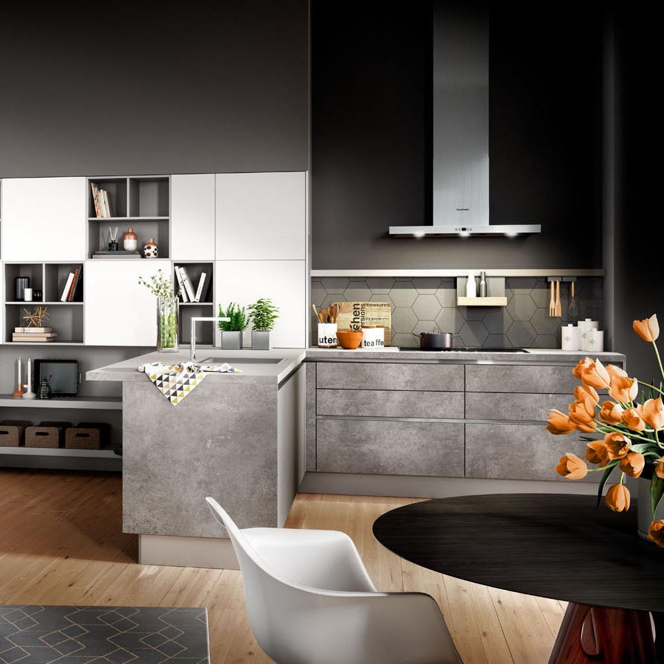 Wood kitchen without handles Haecker classic Comet GL