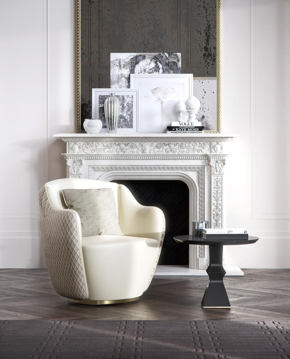 Upholstered fabric armchair with armrests | Audrey S by Capital Collection