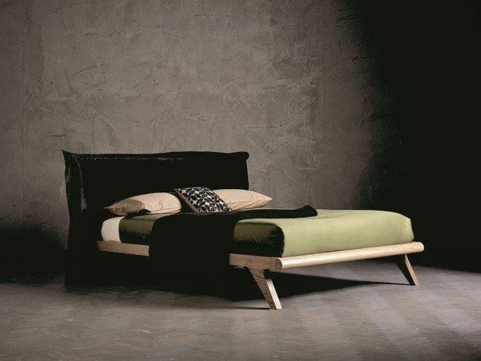 Solid wood double bed with upholstered headboard | Pegaso Ring 1 by Altacorte
