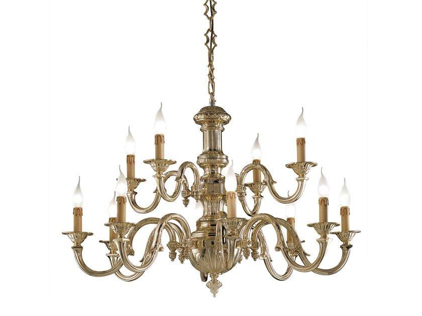 Polished Brass chandelier | Richard 519/8+4 by Possoni Illuminazione