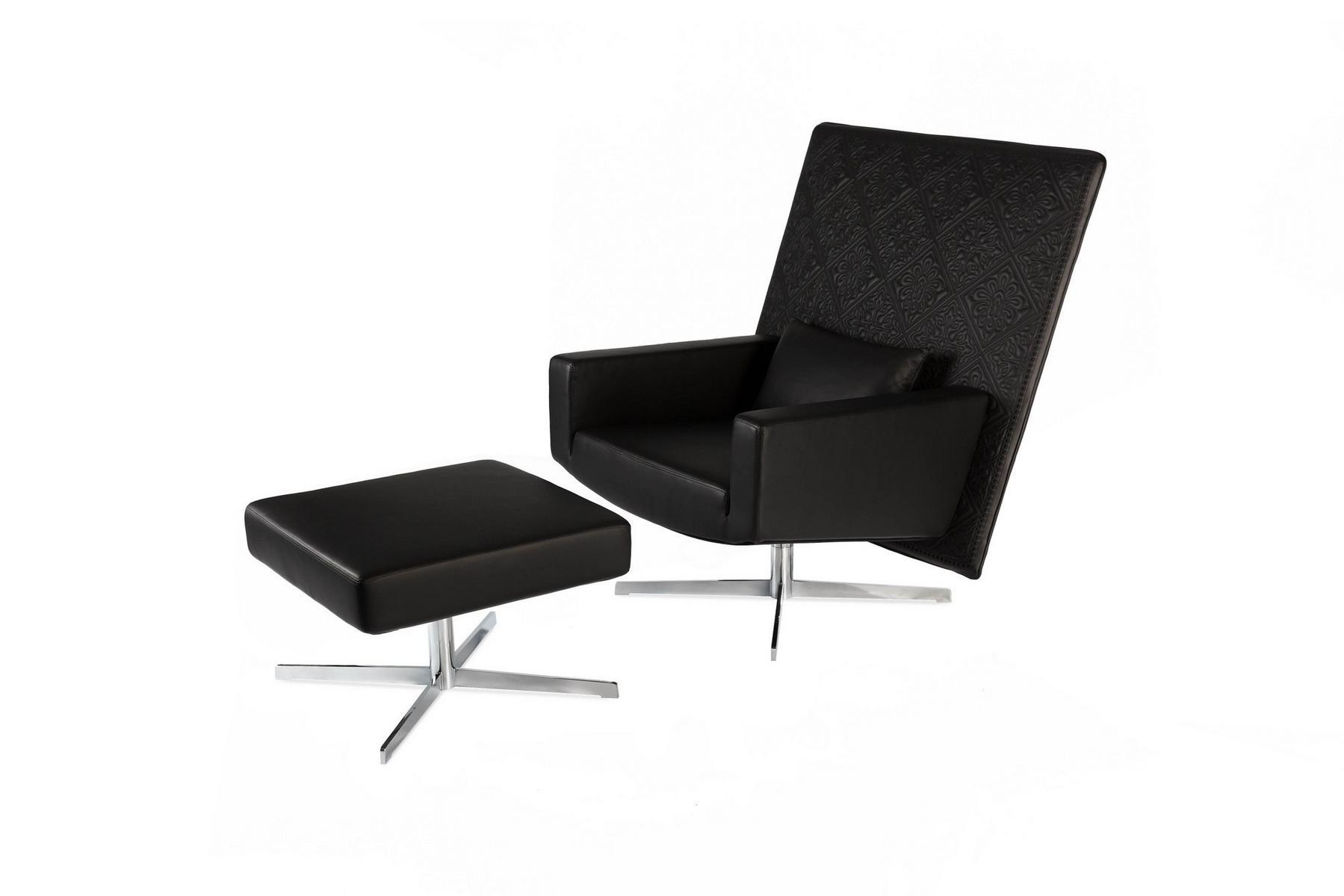 Leather armchair with 4-spoke base with armrests | Jackson by Moooi