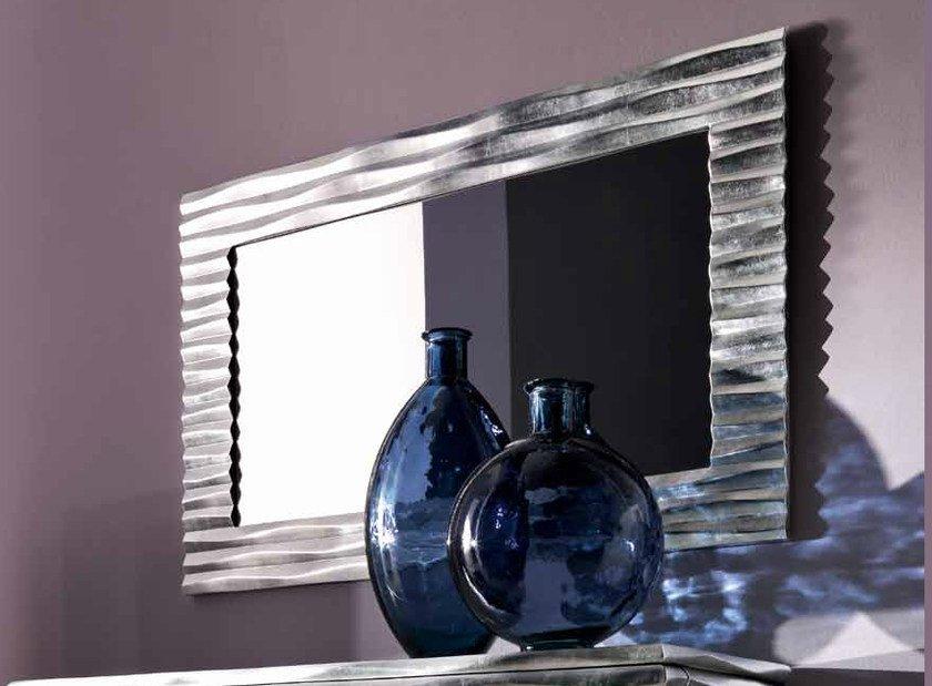 Wall-mounted framed rectangular mirror | Ebon by Corte Zari