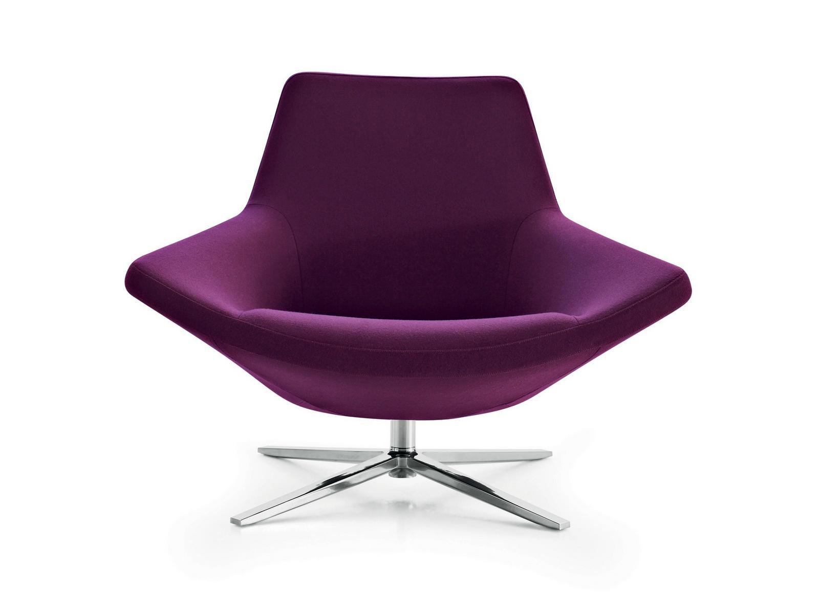 Swivel upholstered fabric armchair with 4-spoke base | Metropolitan '14 by B&B Italia