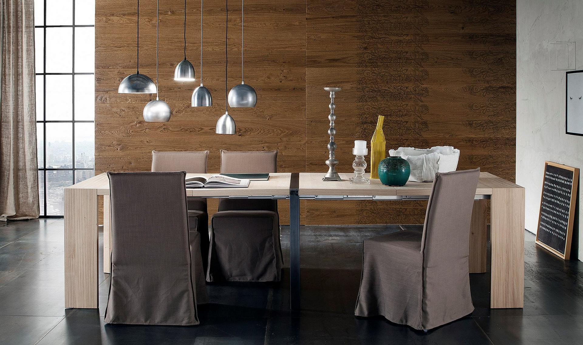 Extending rectangular solid wood console table | Manhattan by Altacorte